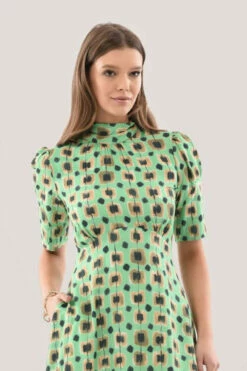 Closet London Lime Tie Back Print Midi Dress -Closet London Popular Shop D7233 4 DSC 1169 19987.1624018045 76633.1627651290