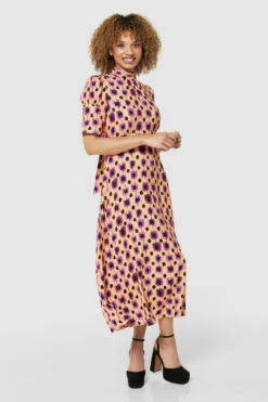 Closet London Orange Multi Tie Back Print Midi Dress -Closet London Popular Shop D7233 ORANGE 71048 75141.1675259432