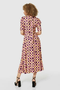 Closet London Orange Multi Tie Back Print Midi Dress -Closet London Popular Shop D7233 ORANGE 71057 53830.1675259462