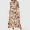Closet London Peach Orange Tie Back Print Midi Dress -Closet London Popular Shop D7233 PEACH 71014 23585.1675260897