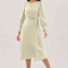 Closet London Cream Puff Sleeve A-Line Dress