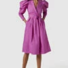 Closet London Pink Wrap A-Line Puff Sleeve Dress -Closet London Popular Shop D7416 210629 Closet London 2369 54769.1644414443