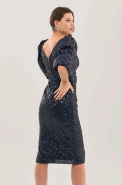 Closet London Navy Sequin Puff Sleeve Midi Dress -Closet London Popular Shop D7419 DSC 9887 75939.1633341041
