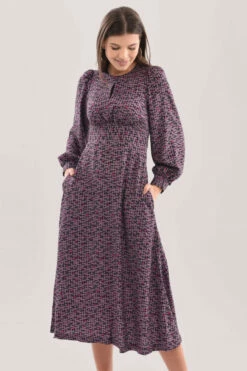 Closet London Purple Puff Sleeve Print Midi Dress 8 Closet London Purple Puff Sleeve Print Midi Dress -Closet London Popular Shop D7435 DSC 0599 41146.1636476379