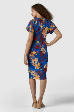 Closet London Blue Kimono Wrap Floral Print Dress -Closet London Popular Shop D7453 210629 Closet London 3533 51605.1631270413