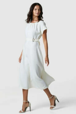 Closet London Cream Gathered Kimono Midi Dress -Closet London Popular Shop D7497 CREAM 210629 Closet London 0512 82718.1644424775