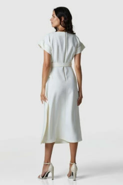 Closet London Cream Gathered Kimono Midi Dress -Closet London Popular Shop D7497 CREAM 210629 Closet London 0560 00204.1626359373