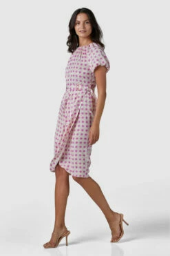 Closet London Cream Polka Dot Print Gathered Neckline Midi Dress -Closet London Popular Shop D7515 PRINT 210629 Closet London 2929 49867.1626359454