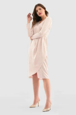Closet London Blush Pink Drape Skirt Dress -Closet London Popular Shop D7555 Blush DSC 5384 31219.1649778096