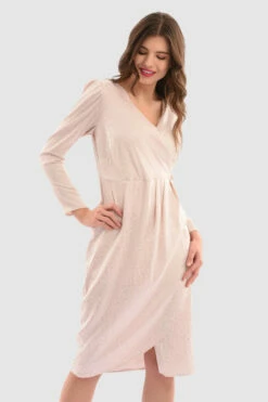 Closet London Blush Pink Drape Skirt Dress -Closet London Popular Shop D7555 Blush DSC 5391 30384.1649778097