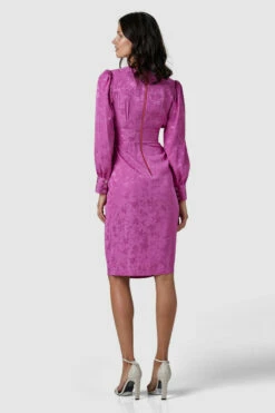 Closet London Pink Floral Jacquard Wrap Pencil Dress -Closet London Popular Shop D7561 PINK 210629 Closet London 1061 69774.1626360453