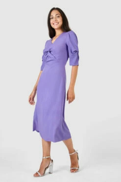 Closet London Purple Twist A-Line Midi Dress -Closet London Popular Shop D7578 10 24149.1633696930