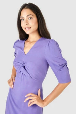 Closet London Purple Twist A-Line Midi Dress -Closet London Popular Shop D7578 25 46088.1633696916