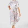 Closet London Ivory Floral Print Pleated Midi Dress