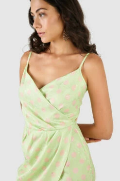 Closet London Lime Green Polka Dot Mini Wrap Slip Dress 8 Closet London Lime Green Polka Dot Mini Wrap Slip Dress -Closet London Popular Shop D7595 29 54246.1633697419