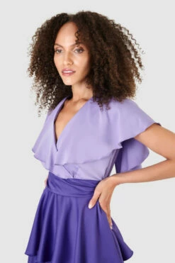 Closet London Purple Frill Mini Dress -Closet London Popular Shop D7603 17 73657.1633697503