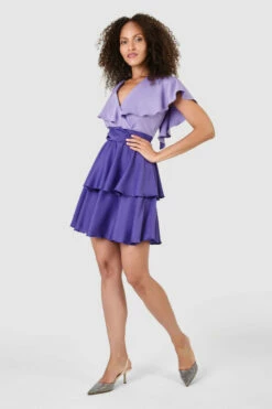 Closet London Purple Frill Mini Dress -Closet London Popular Shop D7603 7 87032.1633697502