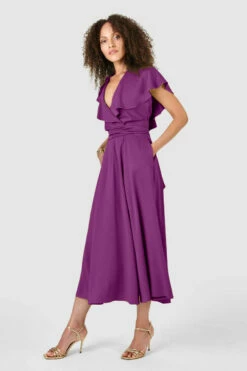Closet London Magenta Full Skirt Midi Dress -Closet London Popular Shop D7605 23 61431.1633697756.1280.1280 copy 2 18479.1655993888