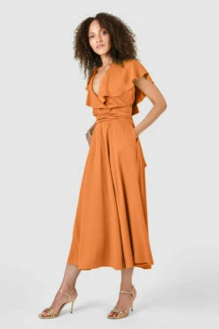Closet London OrangeFull Skirt Midi Dress -Closet London Popular Shop D7605 23 61431.1633697756.1280.1280 copy 3 00530.1655991080
