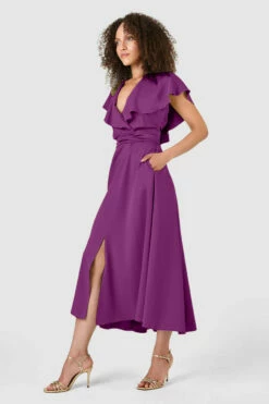 Closet London Magenta Full Skirt Midi Dress -Closet London Popular Shop D7605 25 68940.1633697756.1280.1280 copy 2 37825.1655993888