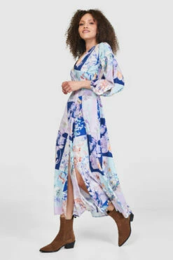 Closet London Navy Floral Print Full Skirt Wrap Dress -Closet London Popular Shop D7606 136 79752.1651242471
