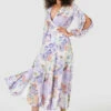 Closet London Purple Floral Print Full Skirt Wrap Dress 2 Closet London Purple Floral Print Full Skirt Wrap Dress -Closet London Popular Shop D7606 3 87680.1649771449