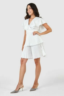 Closet London Ivory Pleated Mini Dress -Closet London Popular Shop D7627 10 90175.1633698220