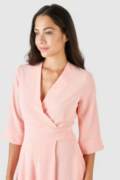 Closet London Blush Pink High-Low Wrap Midi Dress -Closet London Popular Shop D7633 23 84560.1633701129