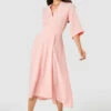 Closet London Blush Pink High-Low Wrap Midi Dress -Closet London Popular Shop D7633 3 08910.1659095760