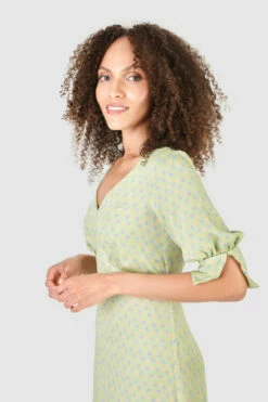 Closet London Lime Green Print A-Line Midi Dress -Closet London Popular Shop D7652 22 67031.1633702617