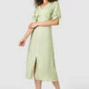 Closet London Lime Green Print A-Line Midi Dress -Closet London Popular Shop D7652 8 33660.1633702612