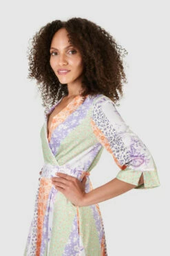 Closet London Multi Floral Print High-Low Wrap Dress -Closet London Popular Shop D7681 25 33213.1633703917