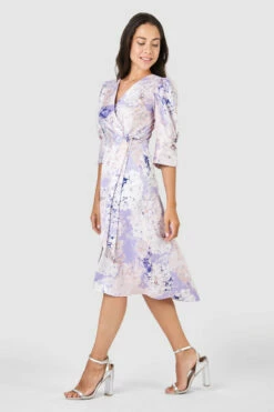Closet London Purple Floral Print Tie Wrap Midi Dress 8 Closet London Purple Floral Print Tie Wrap Midi Dress -Closet London Popular Shop D7686 14 76926.1633704191