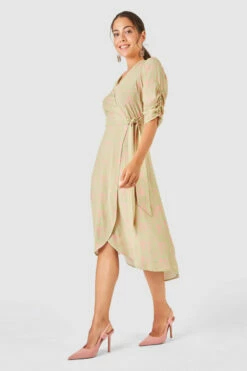 Closet London Peach Print Tie A-Line Wrap Midi Dress -Closet London Popular Shop D7687 MG 5284 74347.1633704416