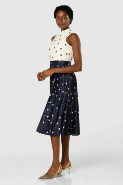 Closet London Navy Polka Dot Print Pleated Midi Dress 10 Closet London Navy Polka Dot Print Pleated Midi Dress -Closet London Popular Shop D7702 20210907 Closet London119901 36409.1643890372