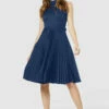 Closet London NAVYPleated Skirt Dress