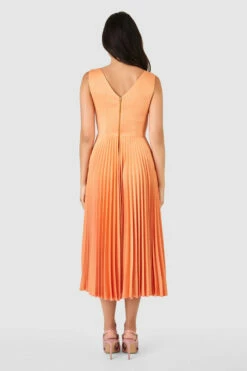 Closet London Orange Pleated Midi Dress -Closet London Popular Shop D7751 43 90845.1633705094