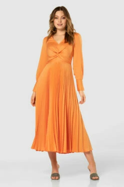 Closet London Orange Pleated Twist Midi Dress 8 Closet London Orange Pleated Twist Midi Dress -Closet London Popular Shop D7754 20210907 Closet London119731 81562.1643802130