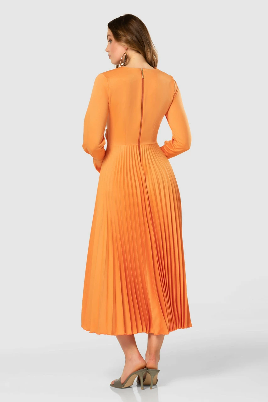 Closet London Orange Pleated Twist Midi Dress 7 Closet London Orange Pleated Twist Midi Dress - Image 5