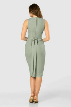 Closet London Green Sleeveless Wrap Midi Dress -Closet London Popular Shop D7764 20210907 Closet London119779 22056.1643722796.1280.1280 16230.1653058336
