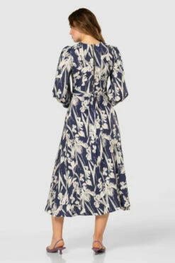 Closet London Navy Floral Print A-Line Midi Dress -Closet London Popular Shop D7792 20210907 Closet London119559 60046.1644505210