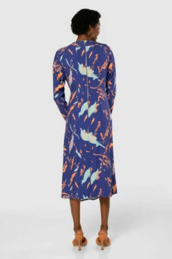 Closet London Blue Print Twist Front Midi Dress -Closet London Popular Shop D7798 20210907 Closet London120561 28083.1643723542