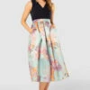 Closet London Blue 2-in-1 Floral Print Pleated Skirt Dress -Closet London Popular Shop D7856 20210907 Closet London121033 46339.1649416171