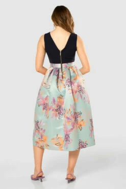 Closet London Blue 2-in-1 Floral Print Pleated Skirt Dress -Closet London Popular Shop D7856 20210907 Closet London121050 07874.1643801614