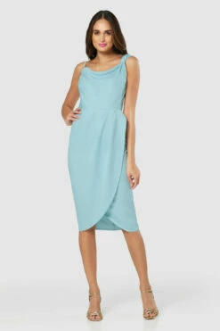 Closet London Pale Blue Strappy Pencil Dress