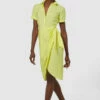 Closet London Lemon Yellow Shirt Wrap Dress -Closet London Popular Shop D7954 20211026 Closet London1605 21619.1647277619