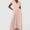 Closet London Blush Kimono High-Low Midi Dress