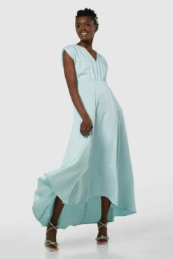 Closet London Pale Blue Kimono High-Low Midi Dress -Closet London Popular Shop D7977 20211026 Closet London2295 89374.1645708706