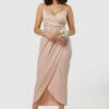 Closet London Blush Pink Midi Wrap Slip Dress