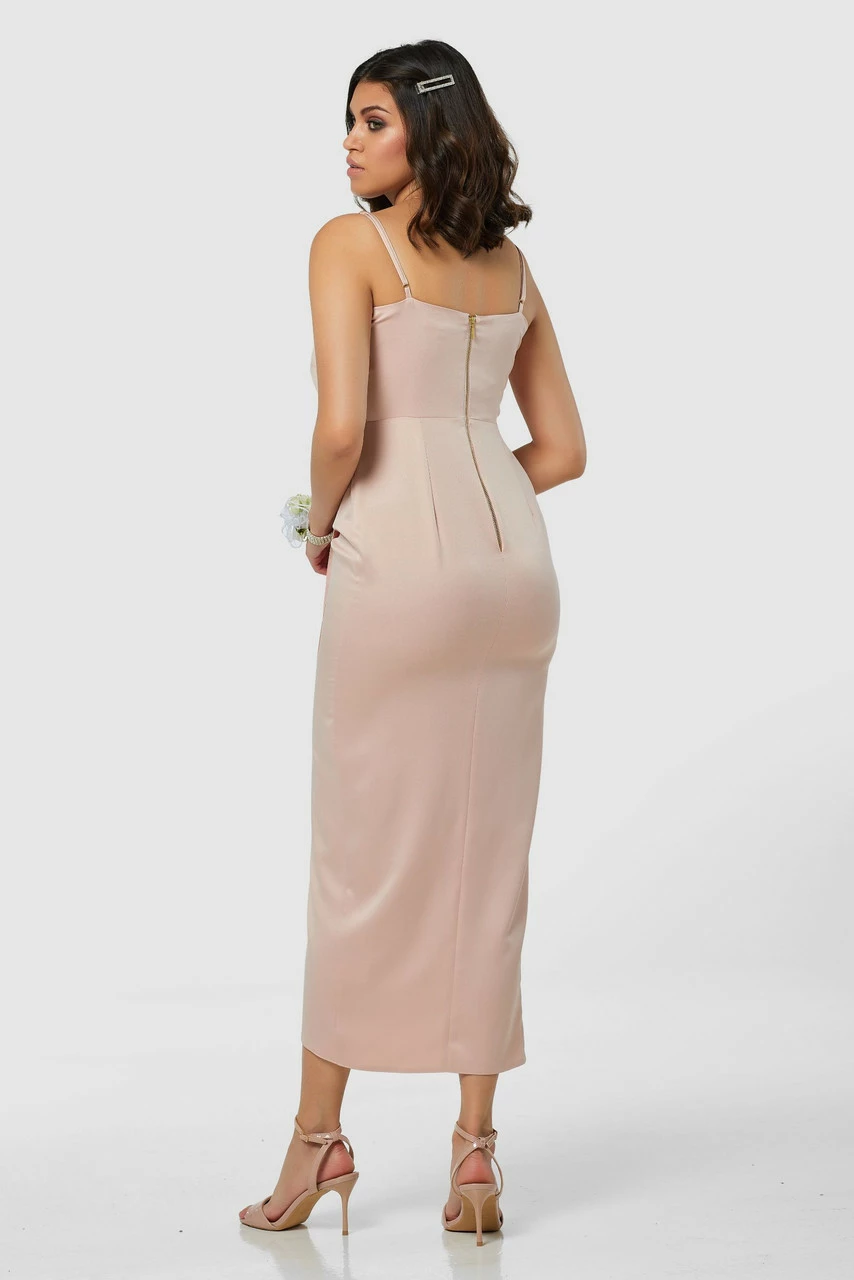Closet London Blush Pink Midi Wrap Slip Dress 6 Closet London Blush Pink Midi Wrap Slip Dress - Image 4